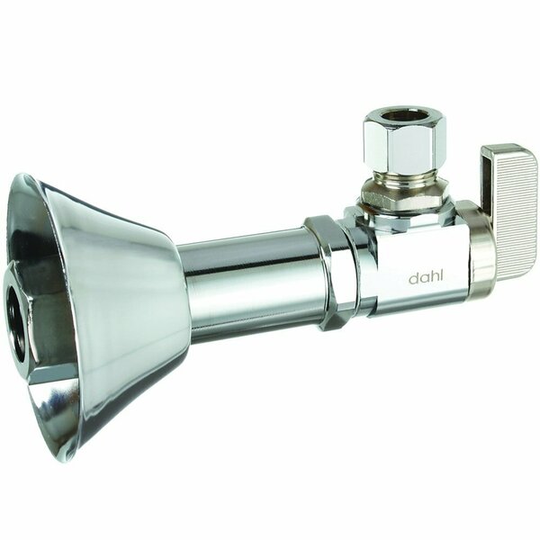 Dahl Brothers Canada Dahl mini-ball Stop Valve, 1/2 x 3/8in Connection, Crimp x Compression, 250 PSI, Brass Body 211-PX3LE-31